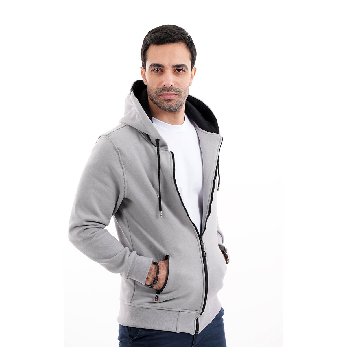 Gilet à Capuche Gris Métalique – Image 2