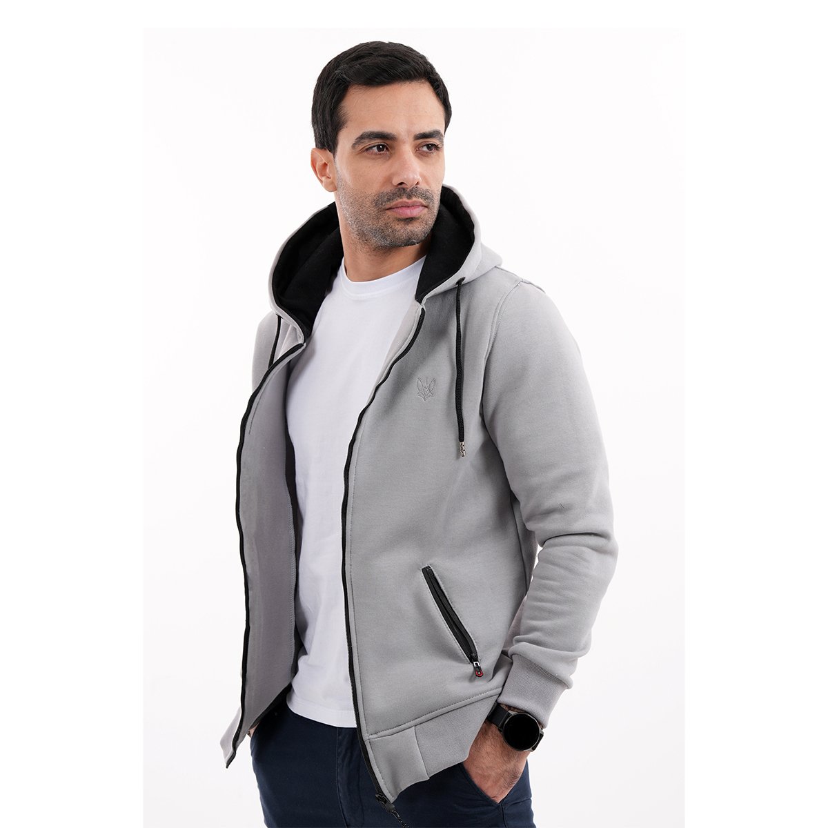Gilet à Capuche Gris Métalique – Image 6